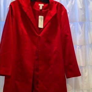 Long sleek red satiny jacket! NEW 🧥 with tags
